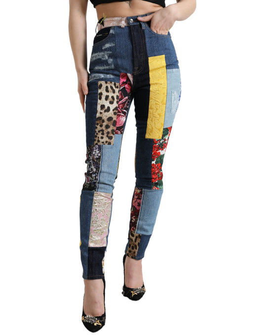 Ζωντανό Skinny Jeans Patchwork