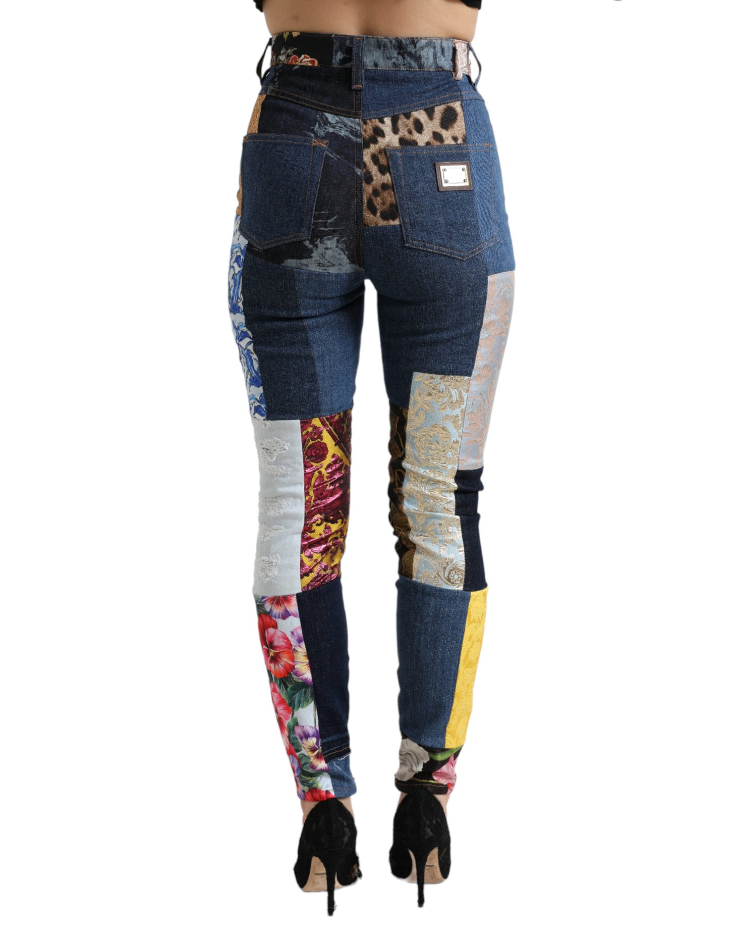 Ζωντανό Skinny Jeans Patchwork