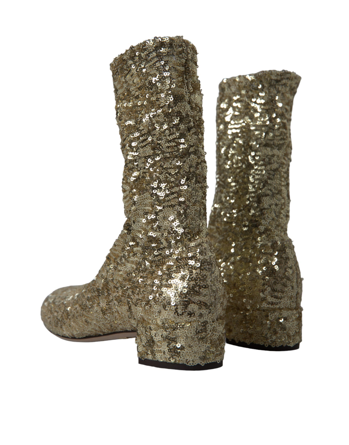 Elegant Mid Calf Gold Boots Exclusive Design