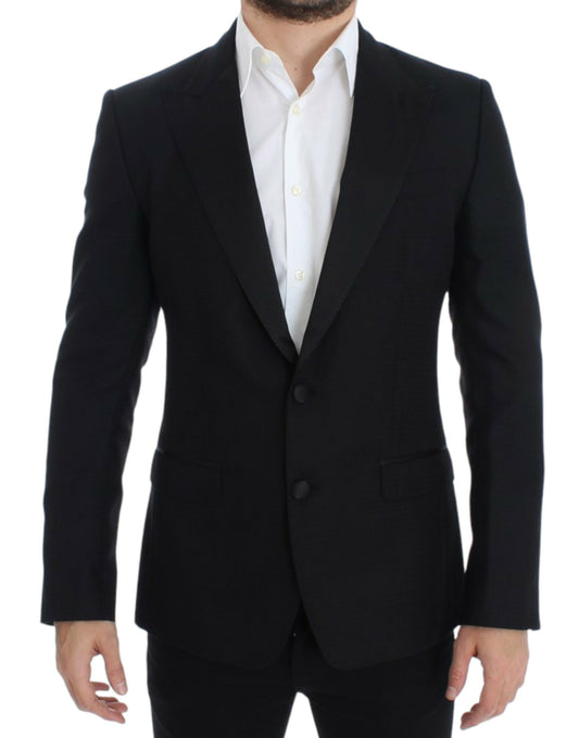 Κομψό Black Silk Blend Sicilia Blazer