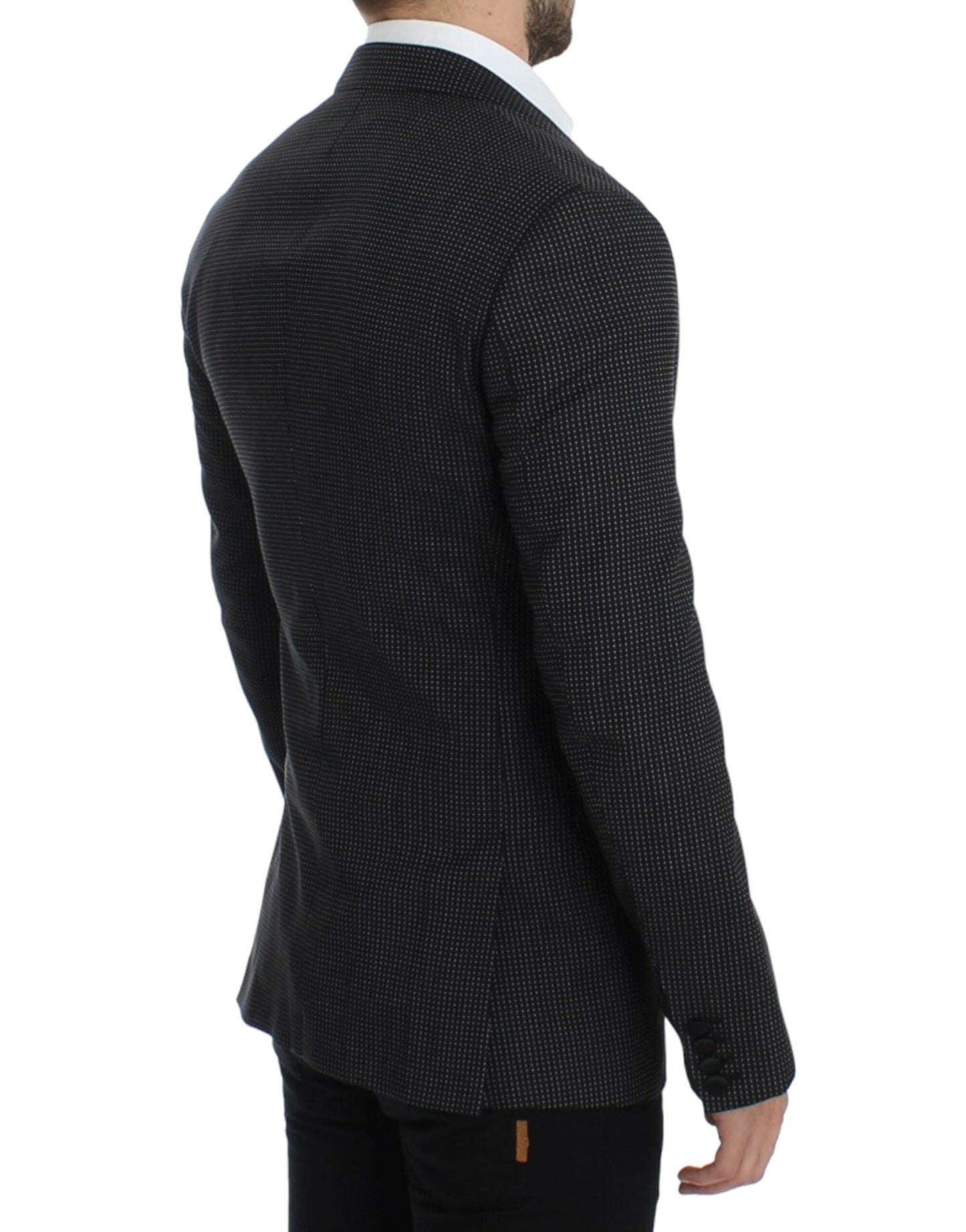 Κομψό μαύρο σακάκι με κουκκίδες Slim Fit Blazer