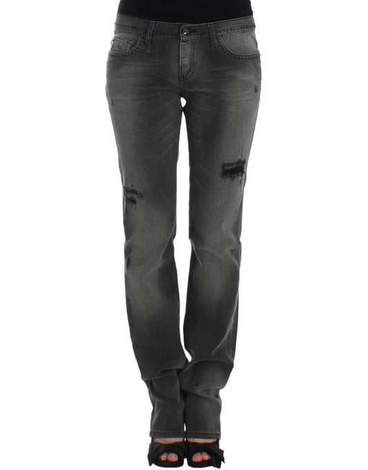 Chic Grey Straight Leg Denim Delight