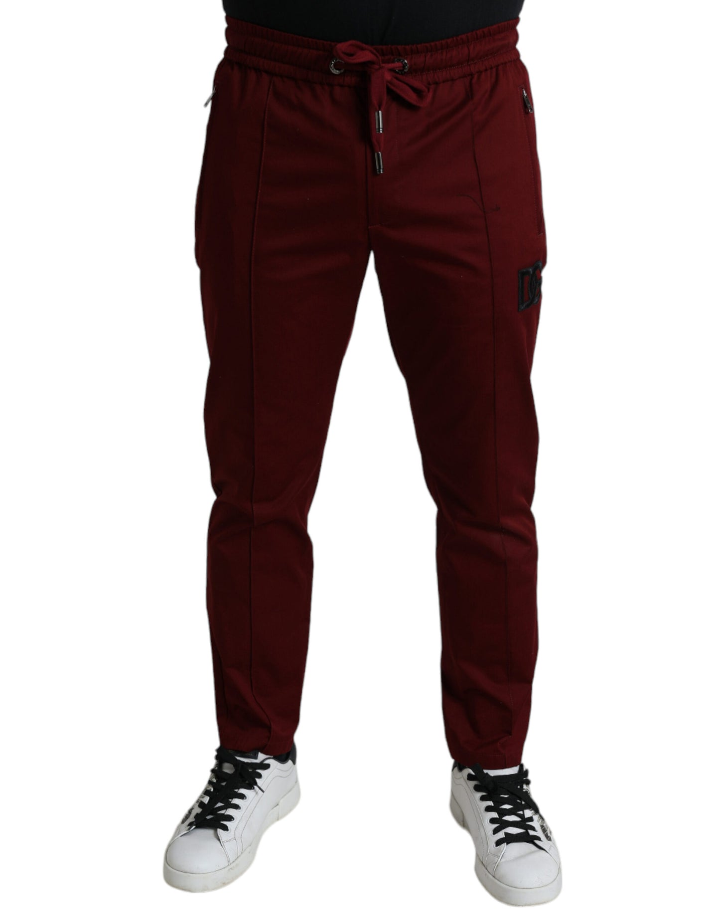 Maroon Cotton Stretch Jogger Pants