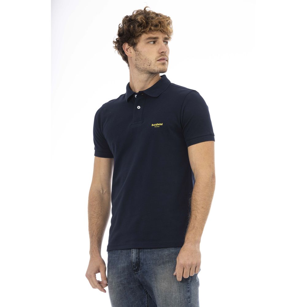 Chic Classic Blue Polo με Κέντημα μπροστά