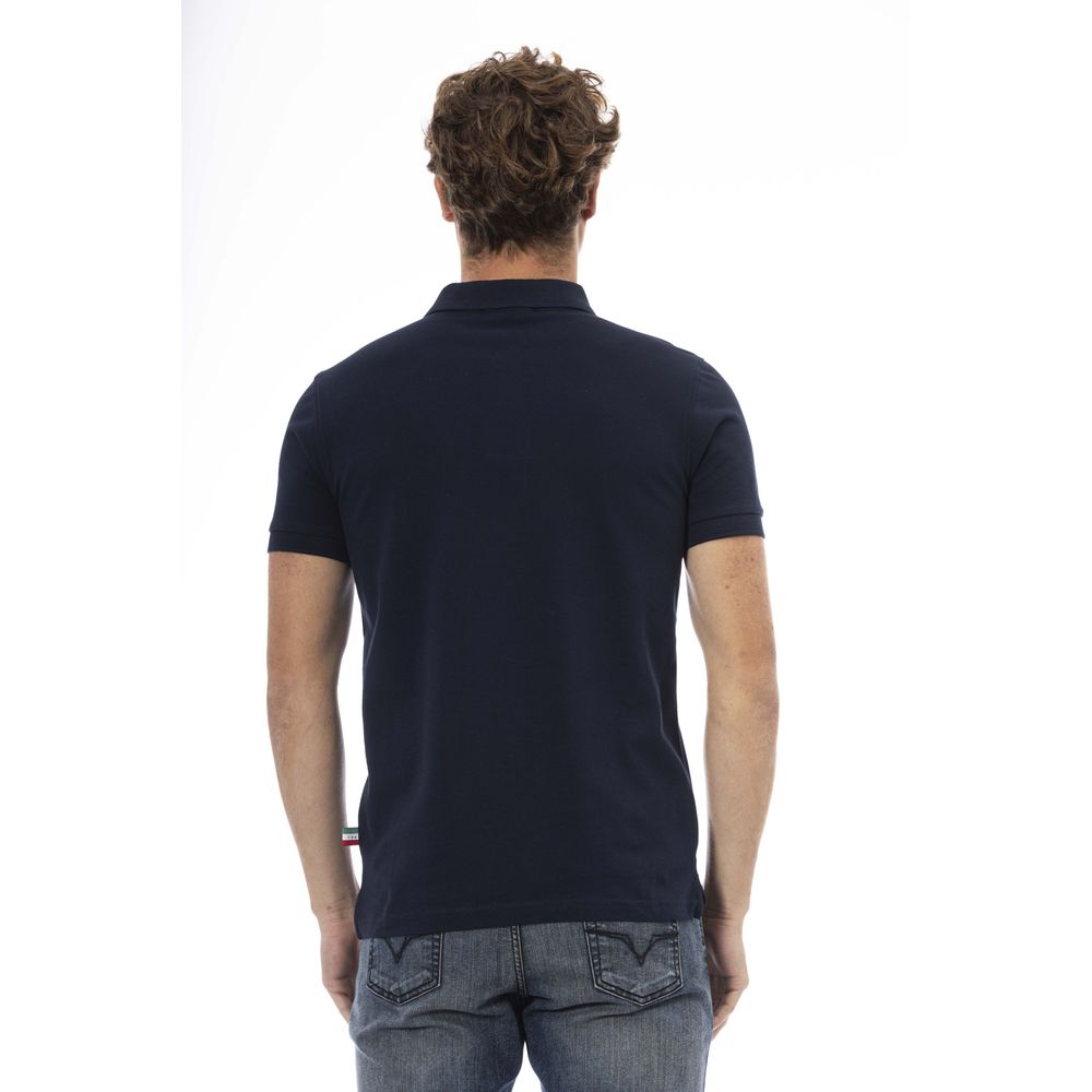 Chic Classic Blue Polo με Κέντημα μπροστά