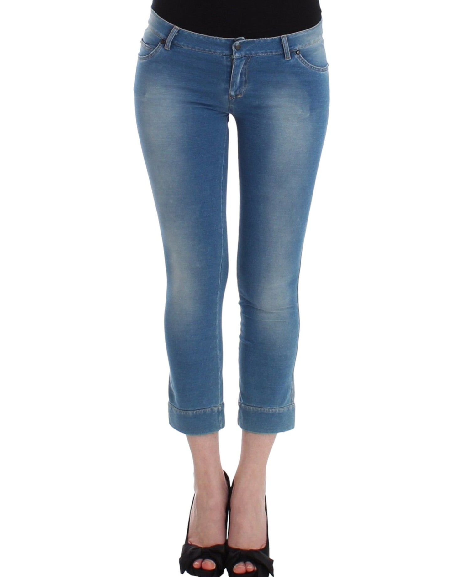 Chic Blue Capri Jeans για κομψά καλοκαίρια