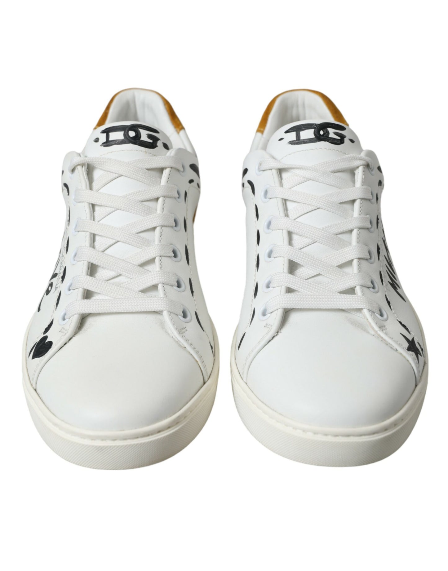 Sleek White Low Top Δερμάτινα αθλητικά παπούτσια