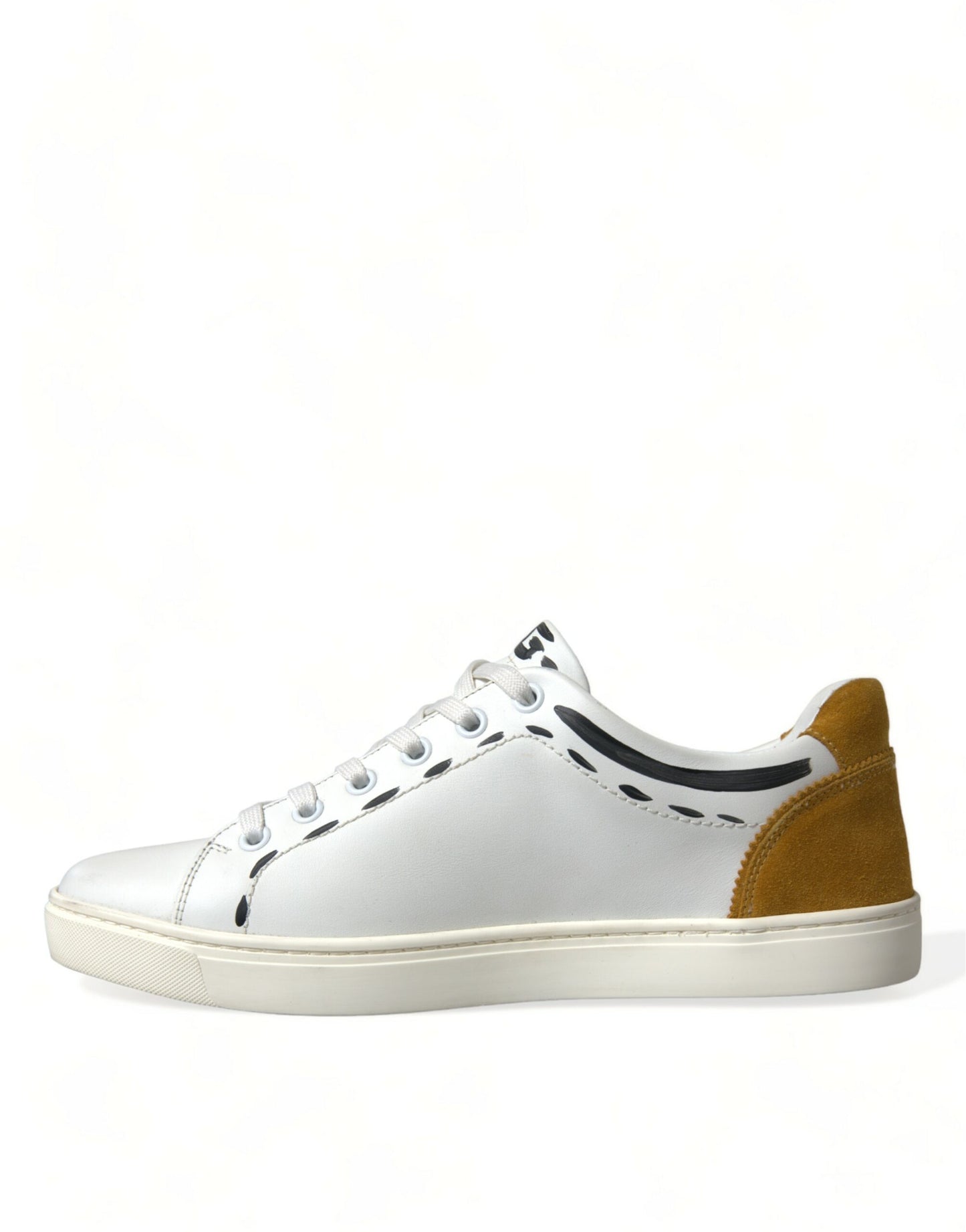 Sleek White Low Top Δερμάτινα αθλητικά παπούτσια