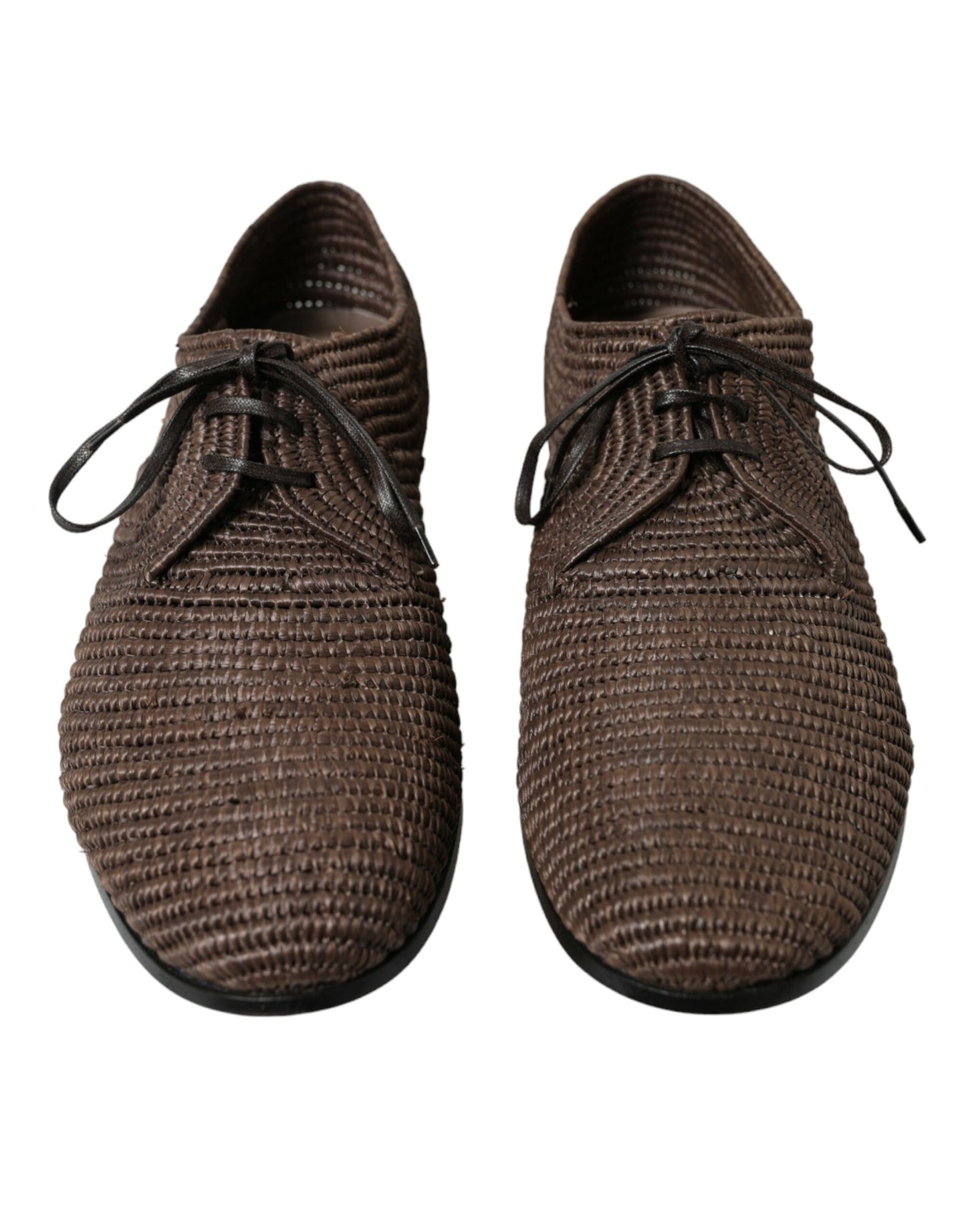 Κομψά παπούτσια Raffia Upper Derby - Lace Up σε καφέ