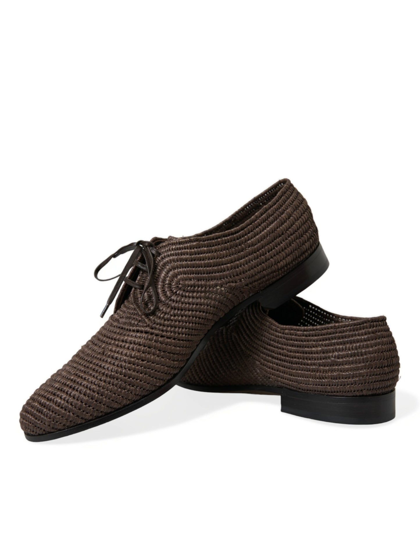 Κομψά παπούτσια Raffia Upper Derby - Lace Up σε καφέ