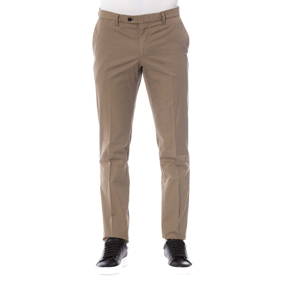 Brown Cotton Men's Trouser