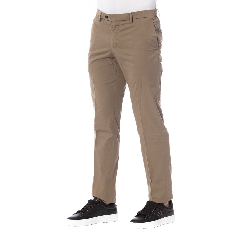 Brown Cotton Men's Trouser