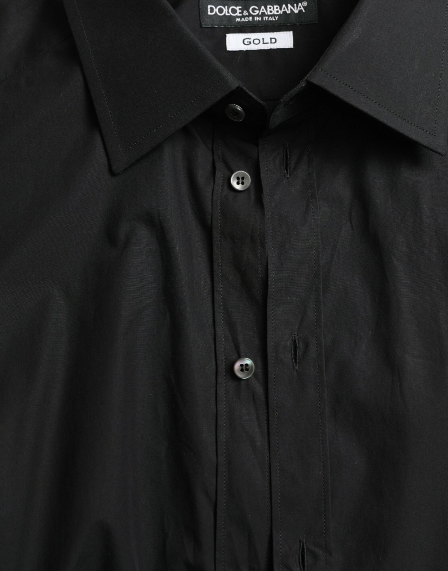 Sleek Black Slim Fit Italian Dress Shirt