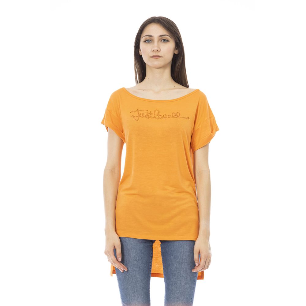 Orange Cotton Women T-Shirt