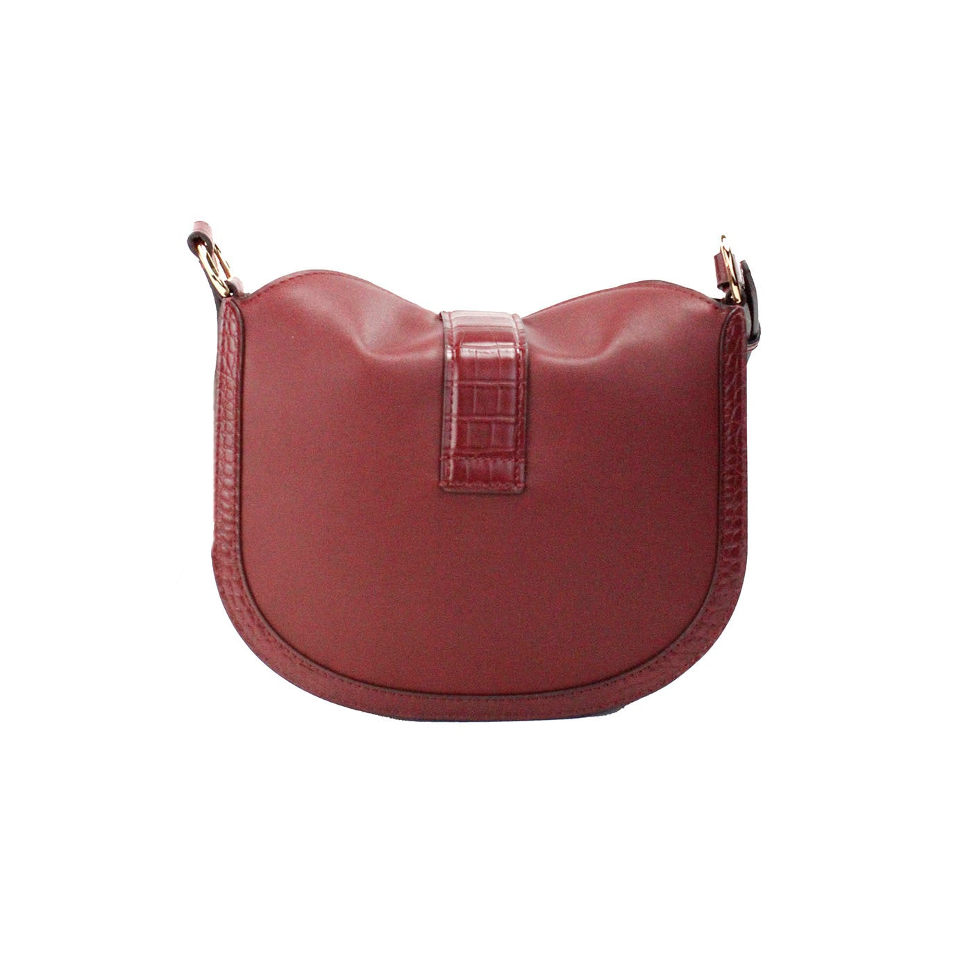 Gabby Small Dark Cherry Leather Foldover Hobo Crossbody τσάντα