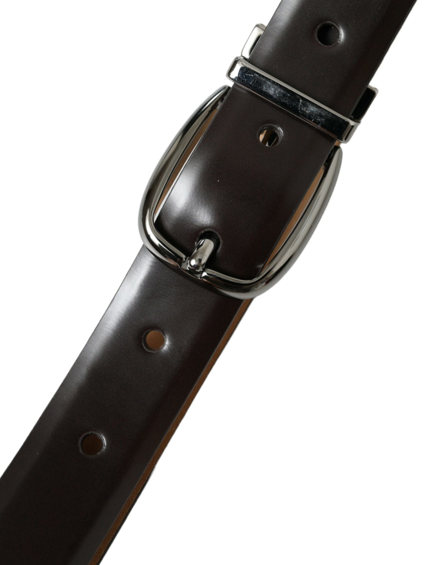 Elegant Dark Brown Calf Leather Belt