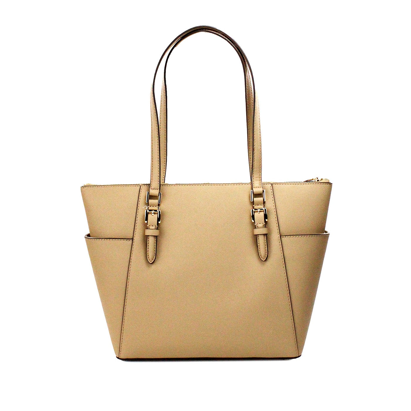 Τσαντάκι Charlotte Camel Large Leather Top Zip Tote Bag