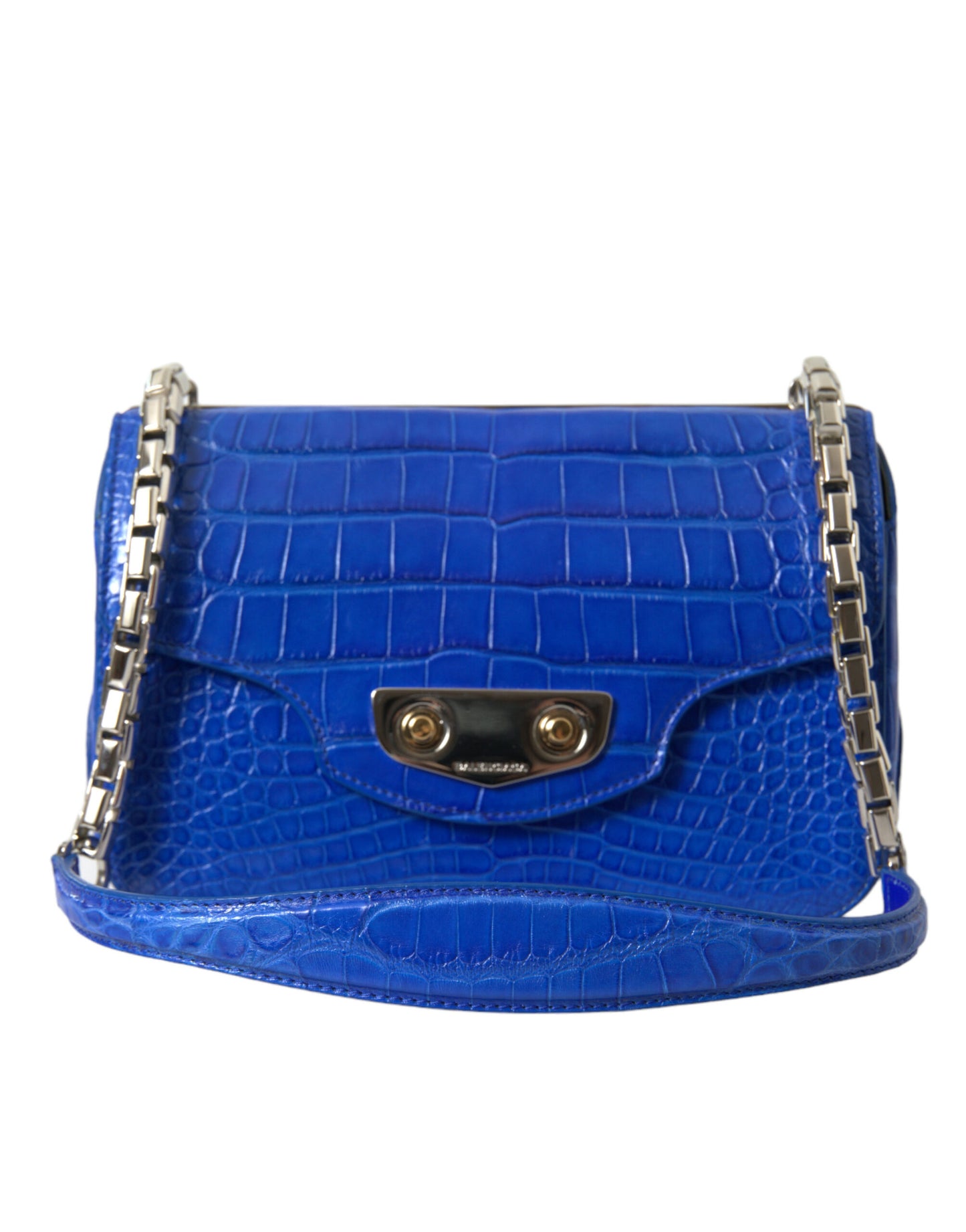 Μίνι Τσάντα ώμου Alligator Skin - Elegant Blue