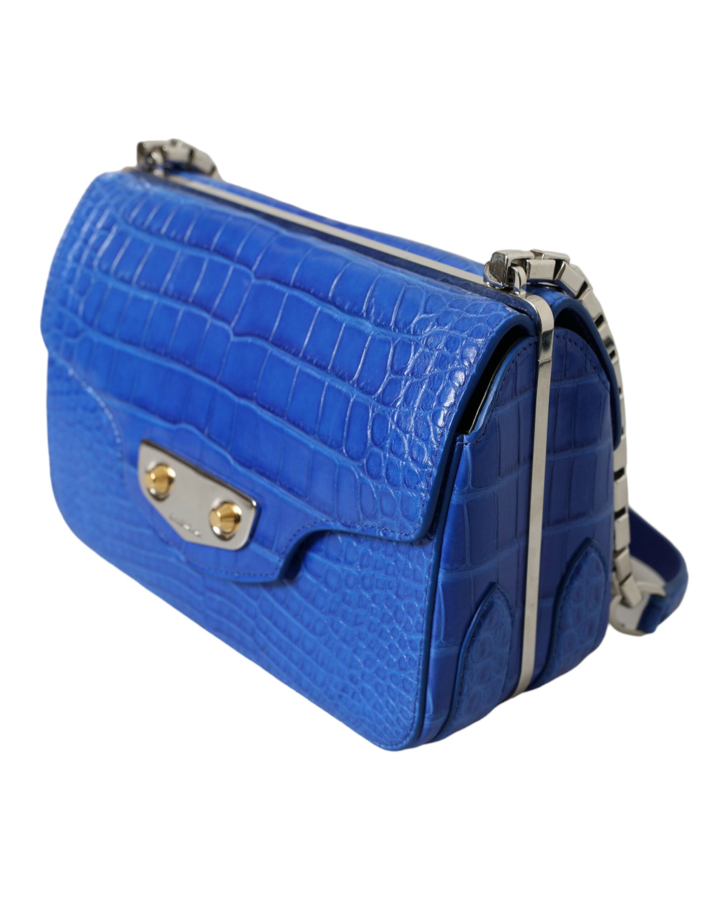 Μίνι Τσάντα ώμου Alligator Skin - Elegant Blue