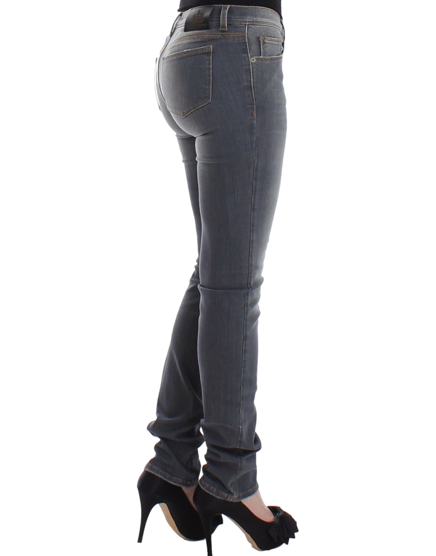 Κομψό γκρι Slim-Fit Skinny Jeans