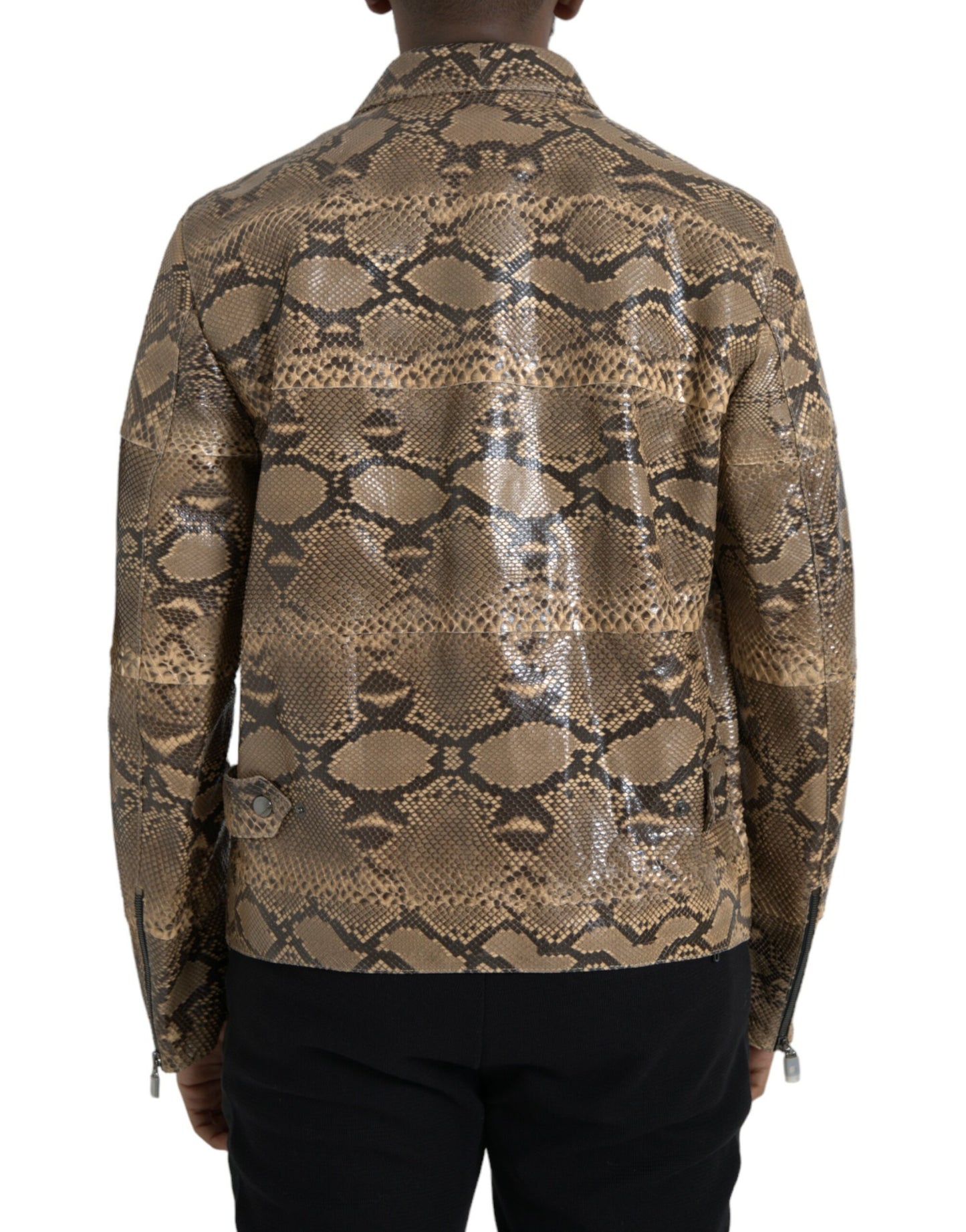 Μπουφάν Biker Blouson σε Beige Exotic Leather