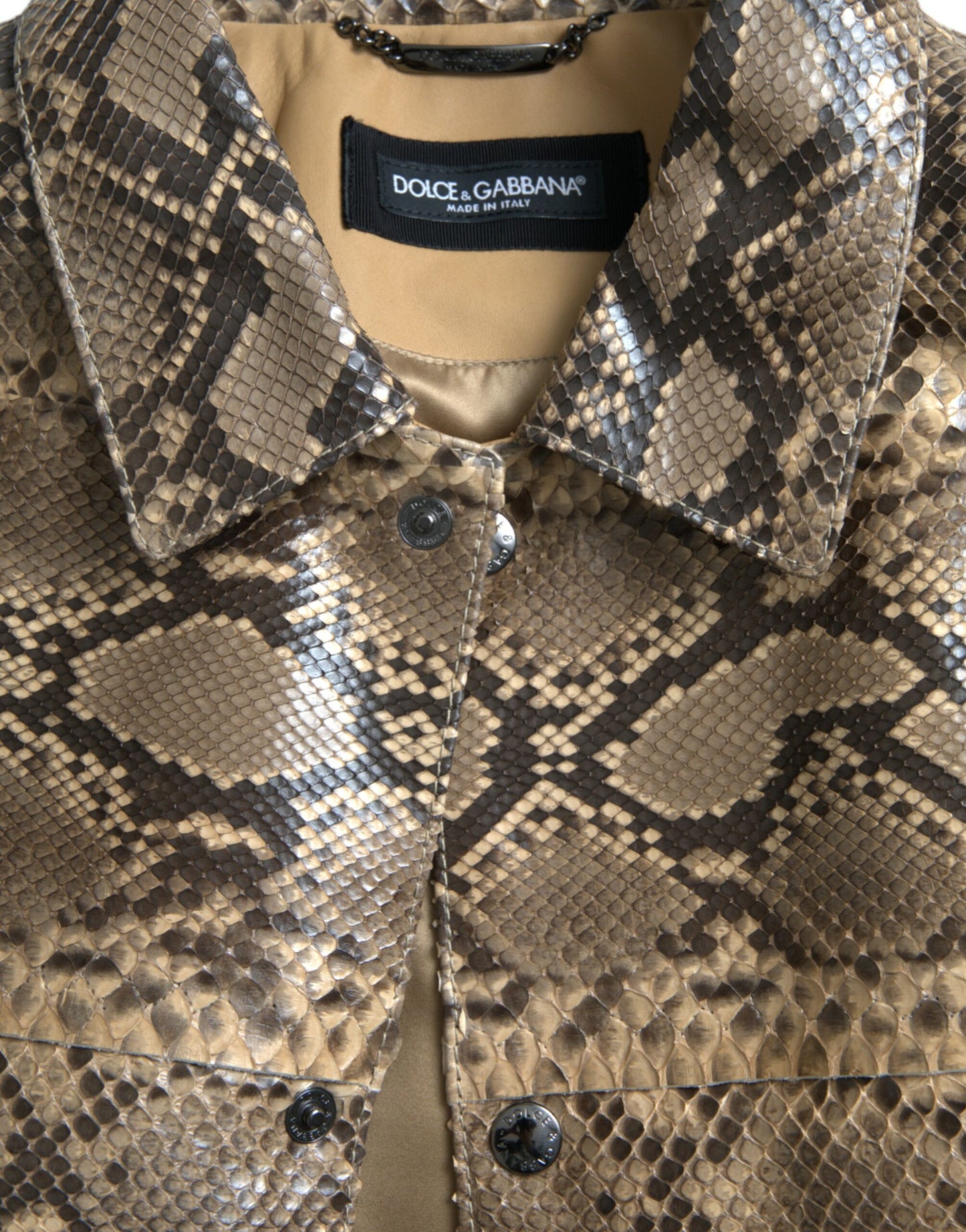 Μπουφάν Biker Blouson σε Beige Exotic Leather