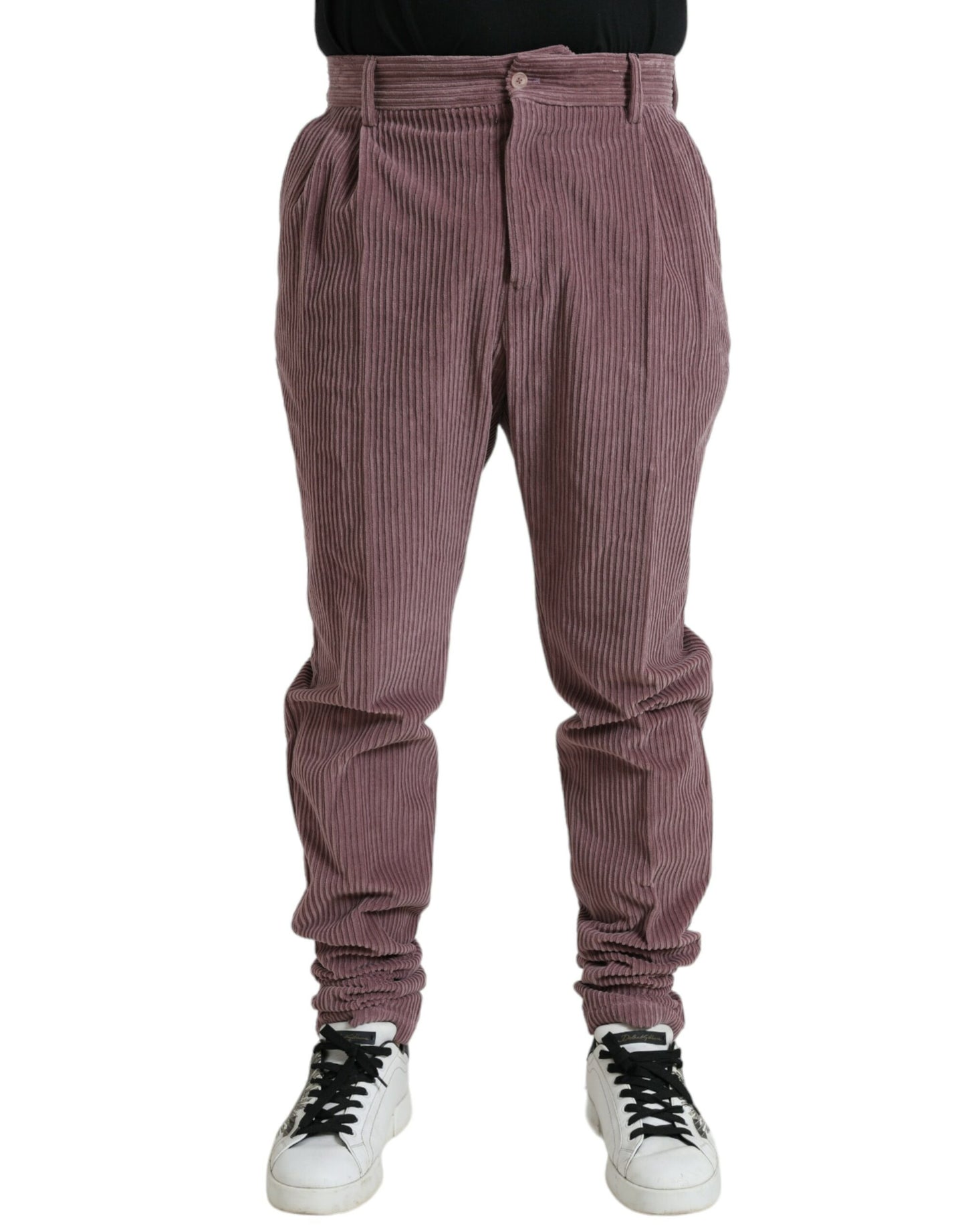 Purple Corduroy Cotton Stretch Skinny Pants