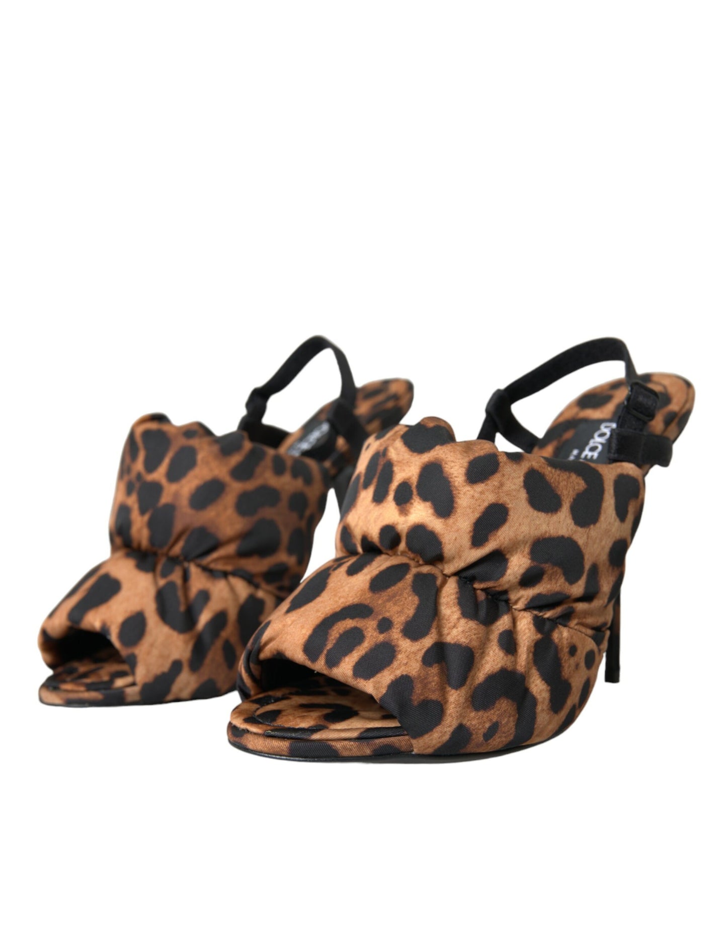 Καφέ Leopard Slingback Heels Σανδάλια Παπούτσια