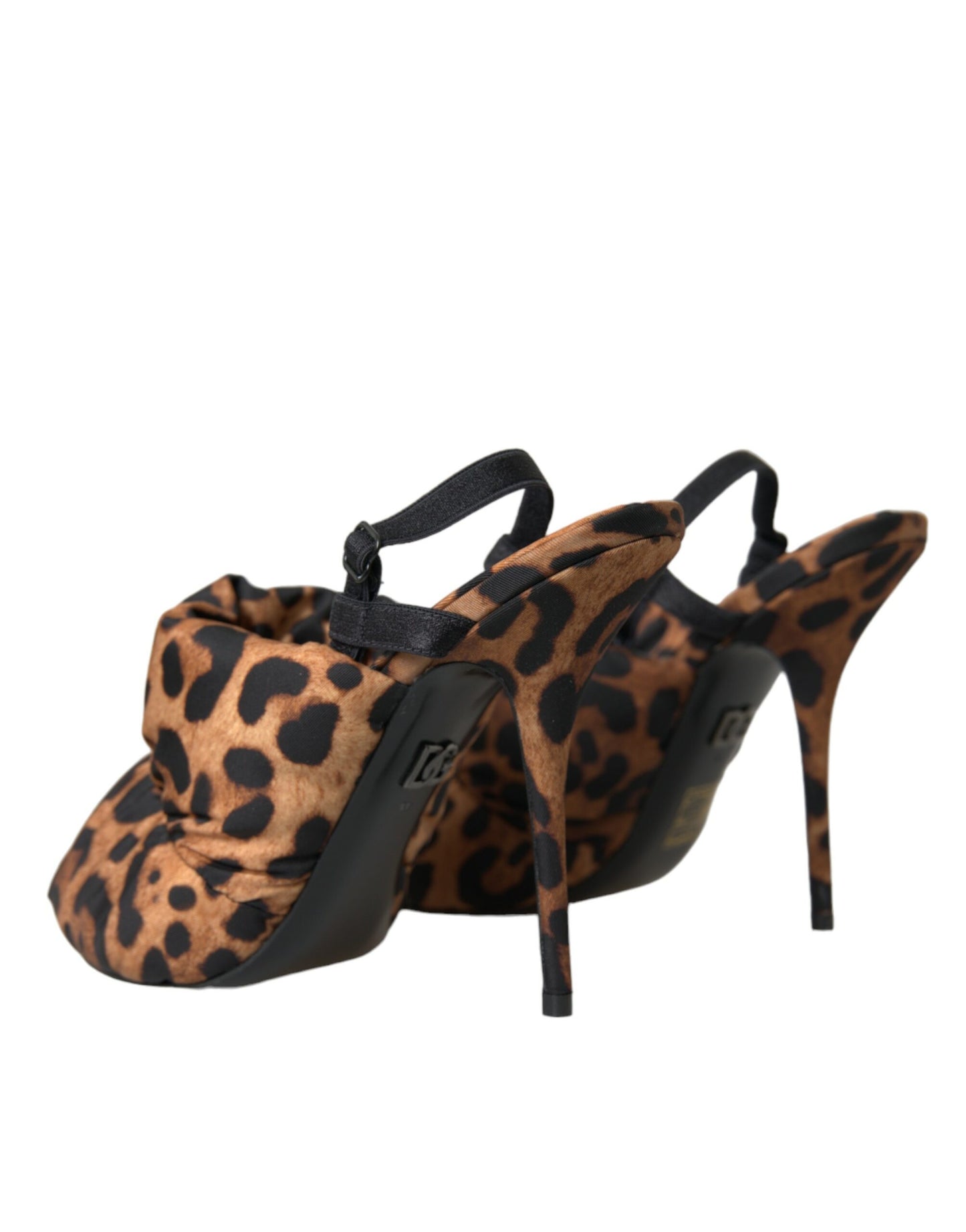 Καφέ Leopard Slingback Heels Σανδάλια Παπούτσια