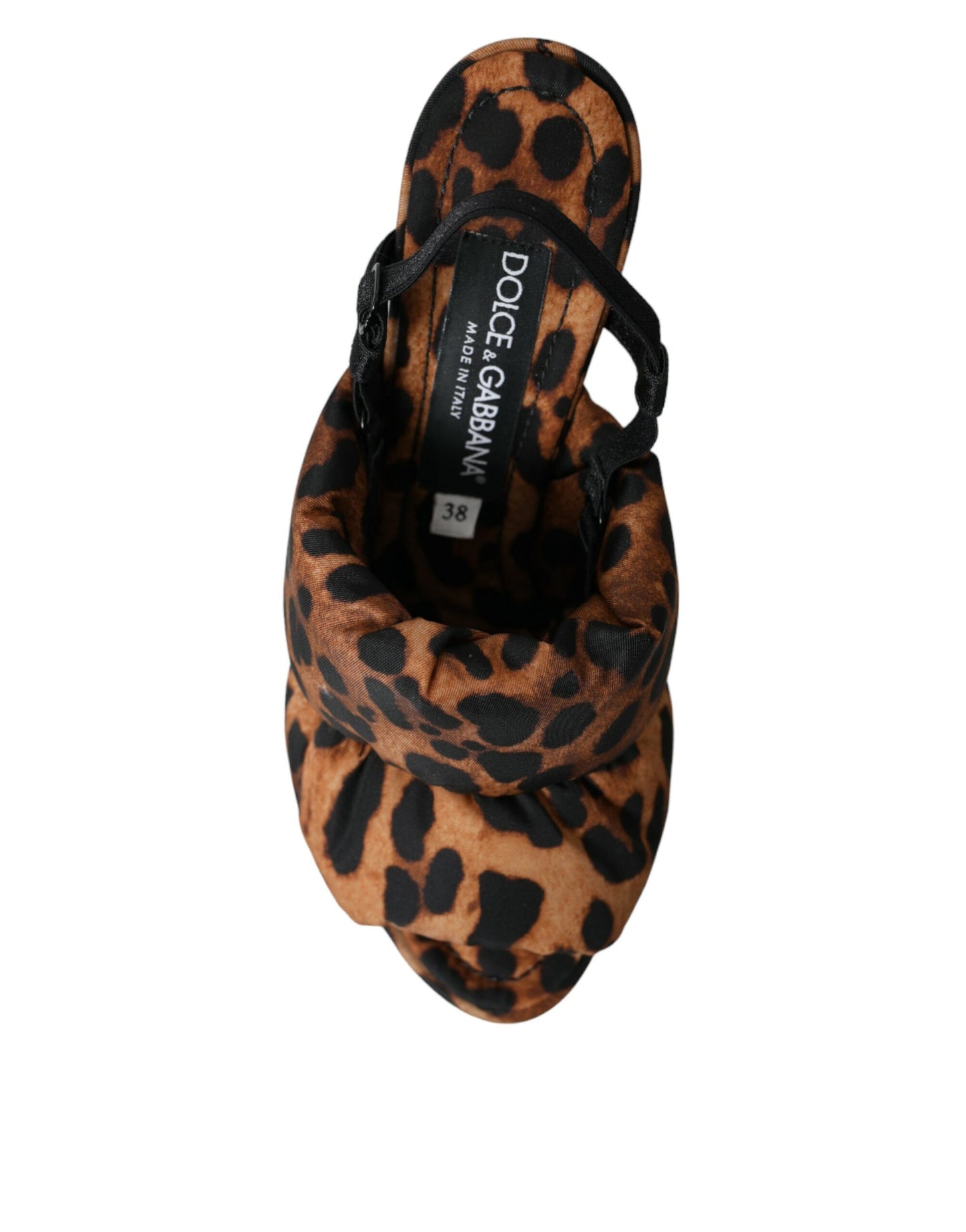 Καφέ Leopard Slingback Heels Σανδάλια Παπούτσια