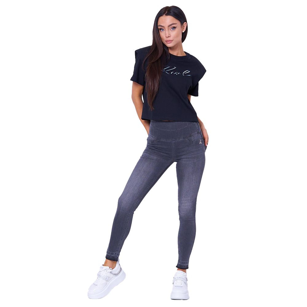 Κομψό Ψηλόμεσο Γκρι Skinny Jegging