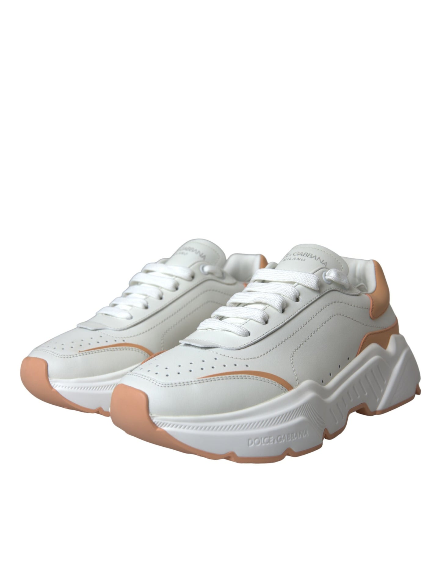 Δερμάτινα Παπούτσια Sneakers White Peach DAYMASTER