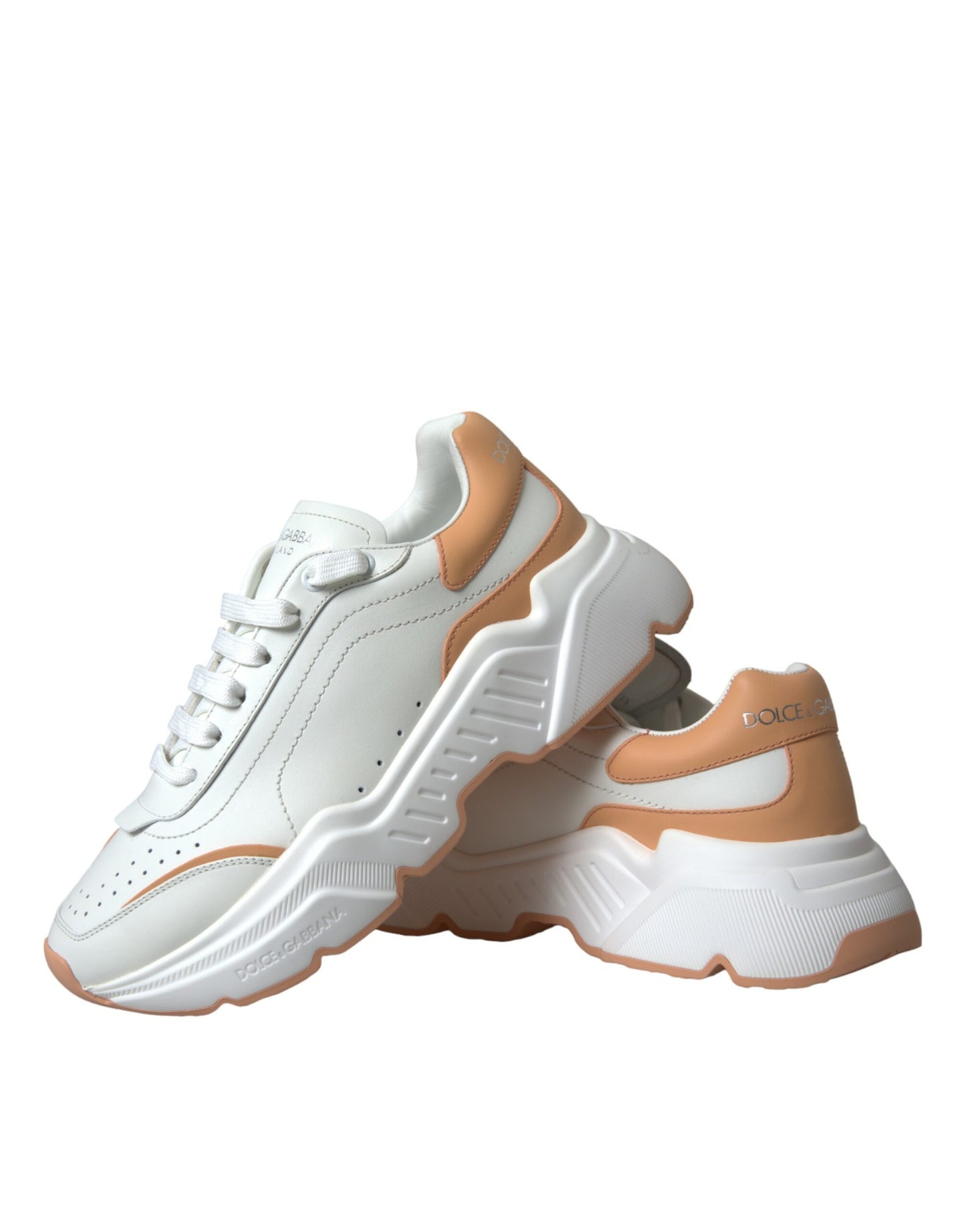 Δερμάτινα Παπούτσια Sneakers White Peach DAYMASTER