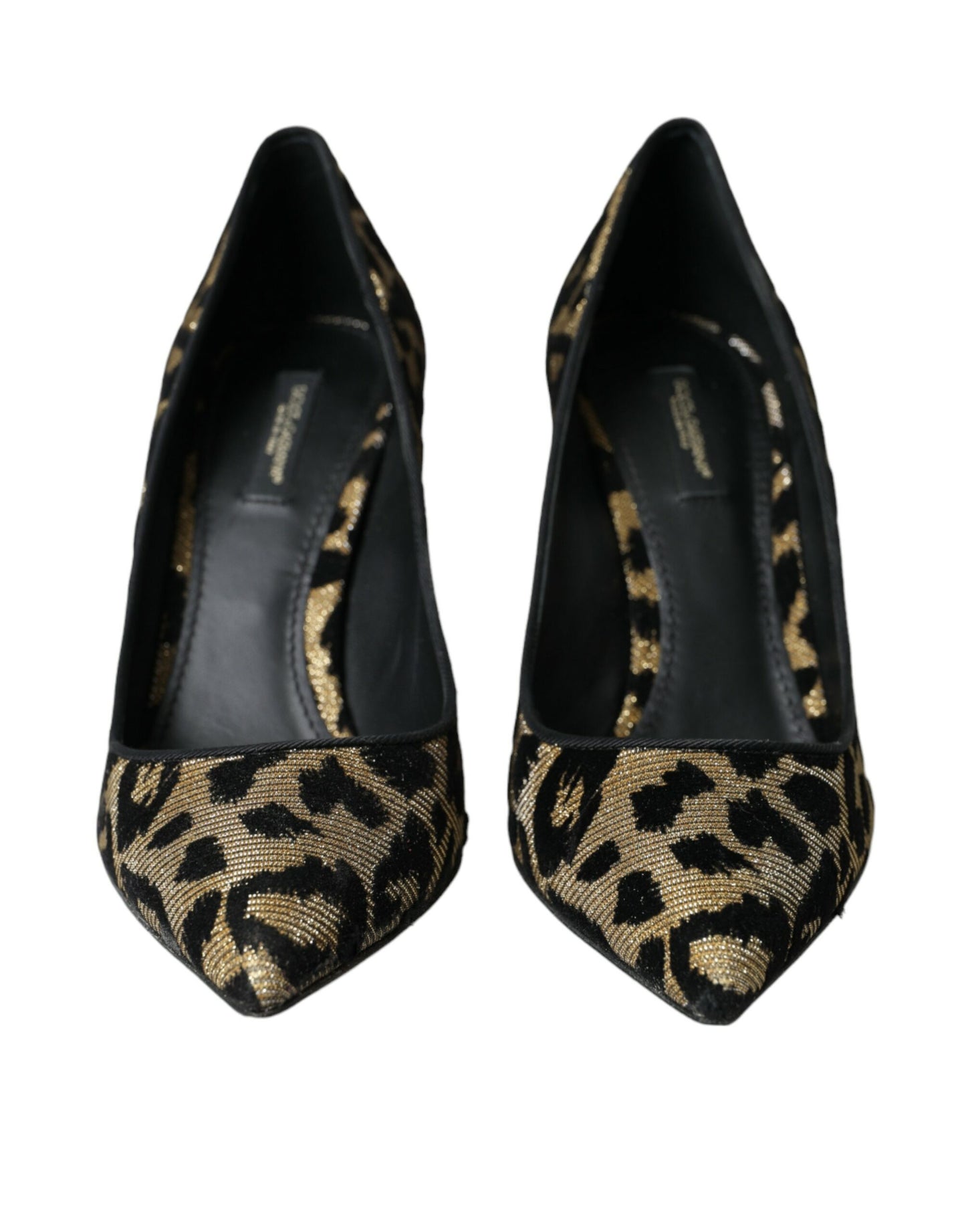 Μαύρο χρυσό Leopard Lurex Heels Pumps Παπούτσια