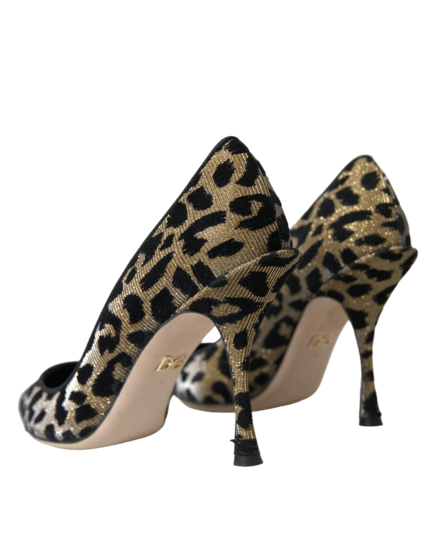 Μαύρο χρυσό Leopard Lurex Heels Pumps Παπούτσια