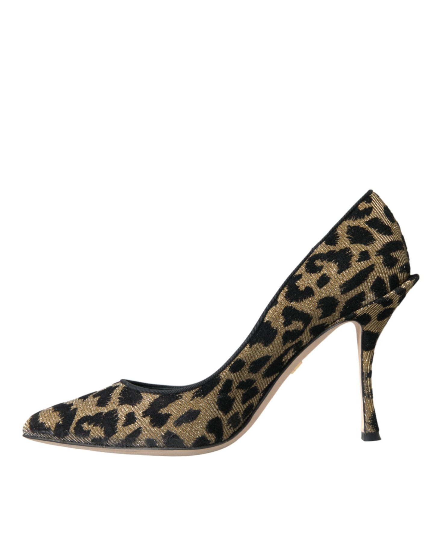 Μαύρο χρυσό Leopard Lurex Heels Pumps Παπούτσια