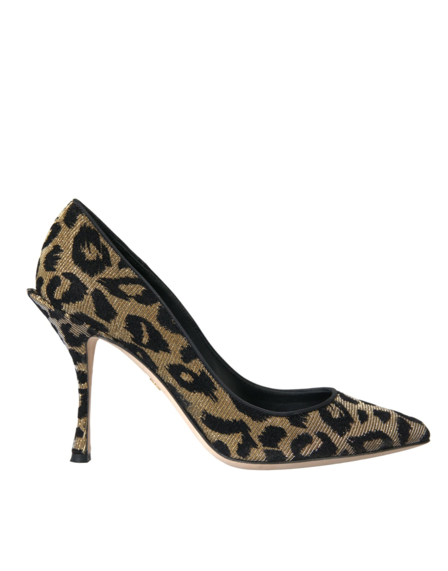 Μαύρο χρυσό Leopard Lurex Heels Pumps Παπούτσια