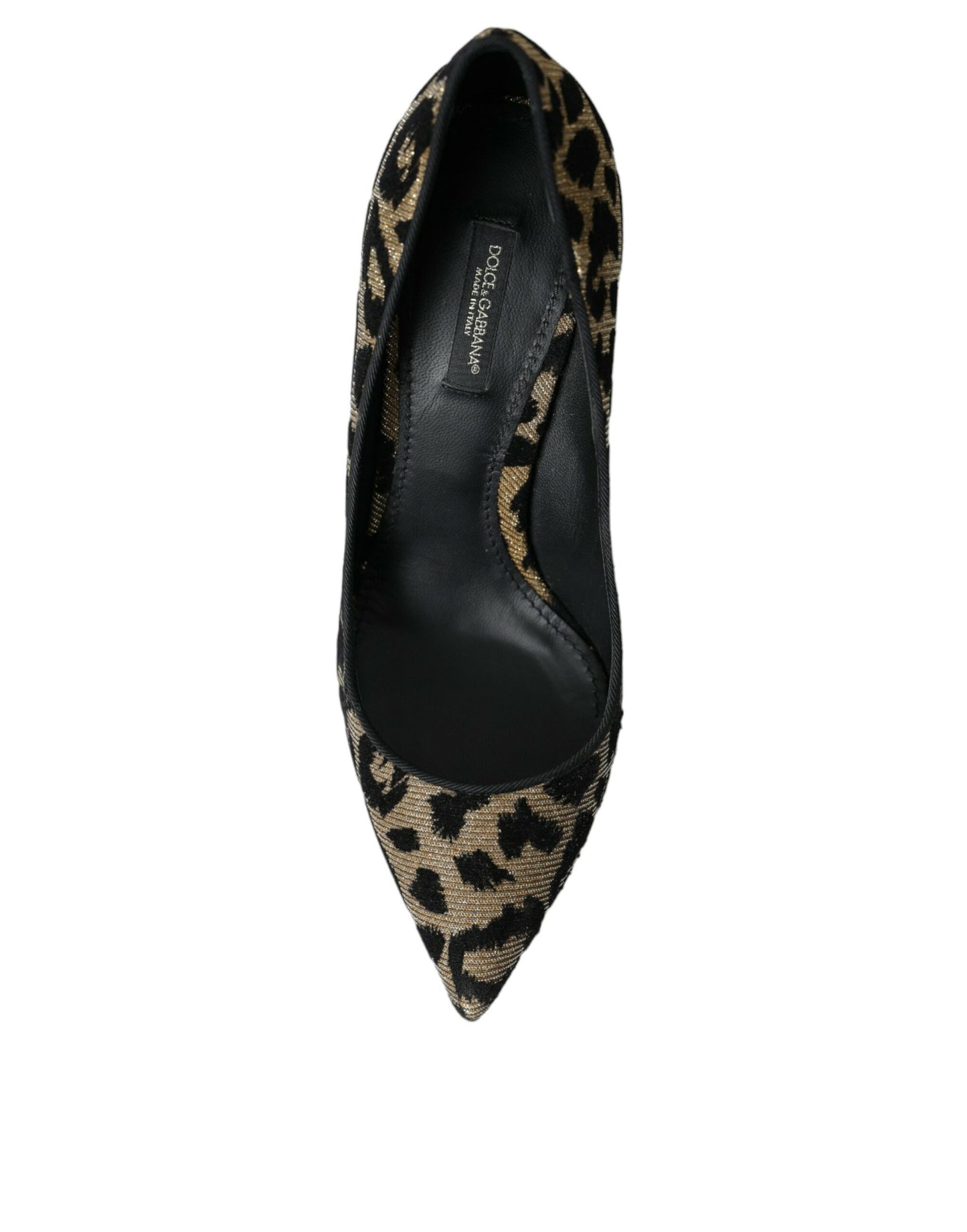 Μαύρο χρυσό Leopard Lurex Heels Pumps Παπούτσια