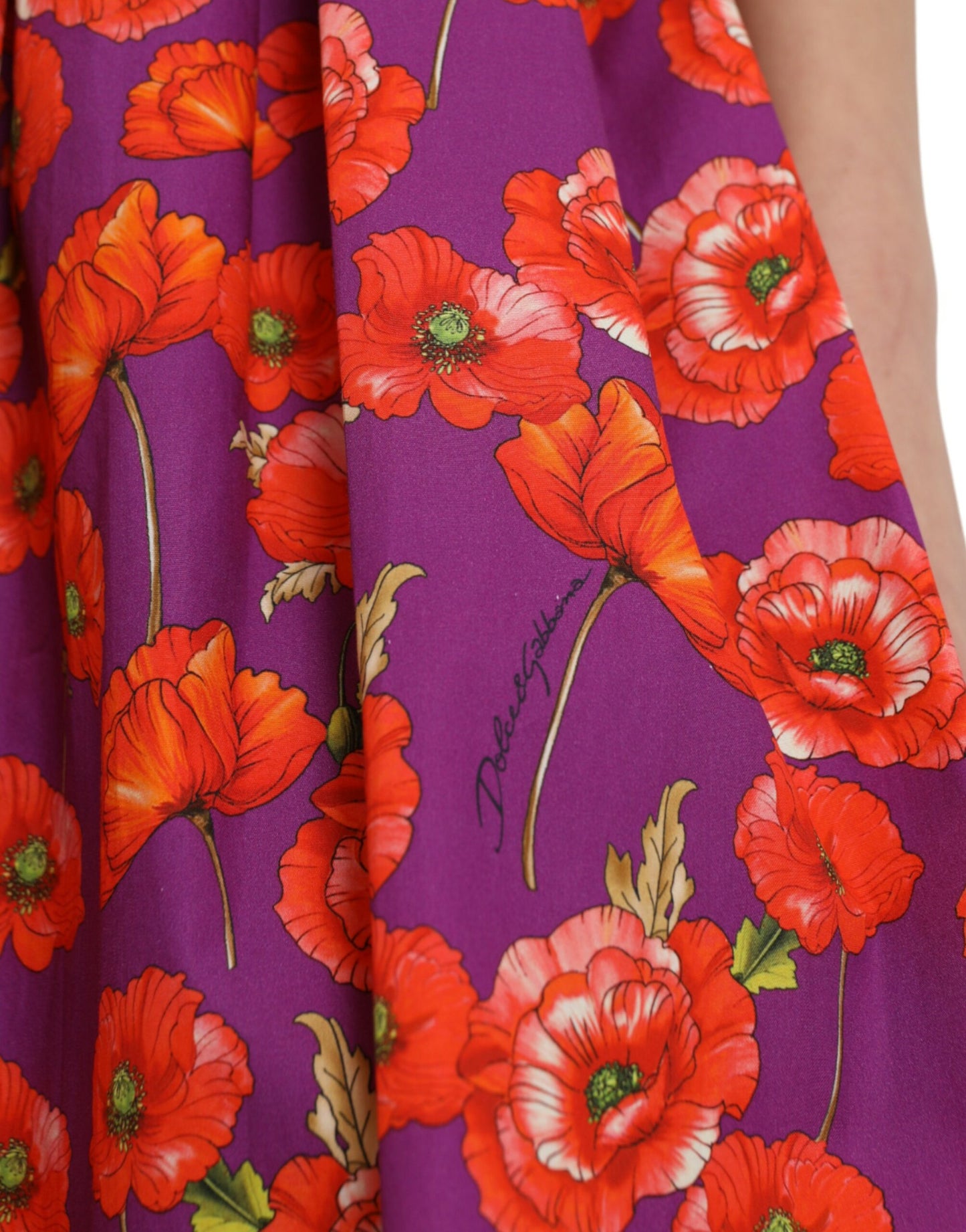 Multicolor Floral Cotton A-line Knee Length Dress