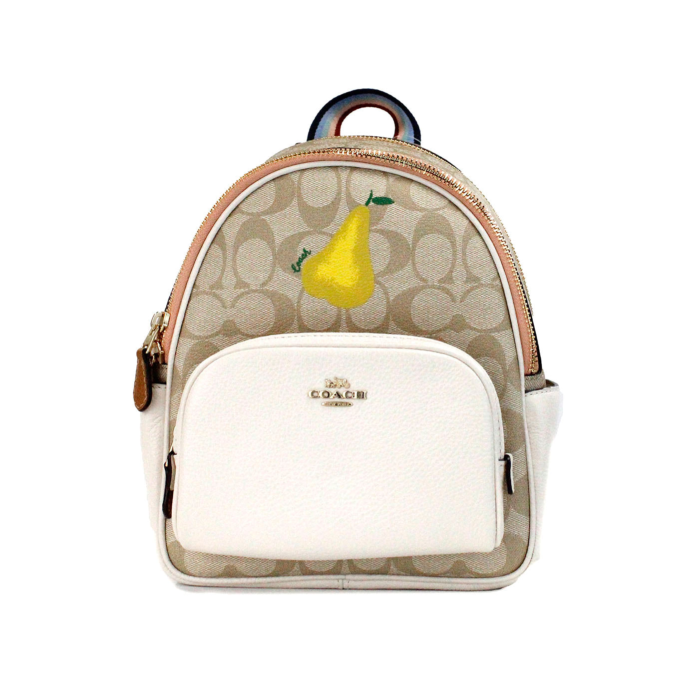 Mini Court Signature Pear Motif Shoulder Backpack Τσάντα Βιβλιοθήκης Chalk Taffy