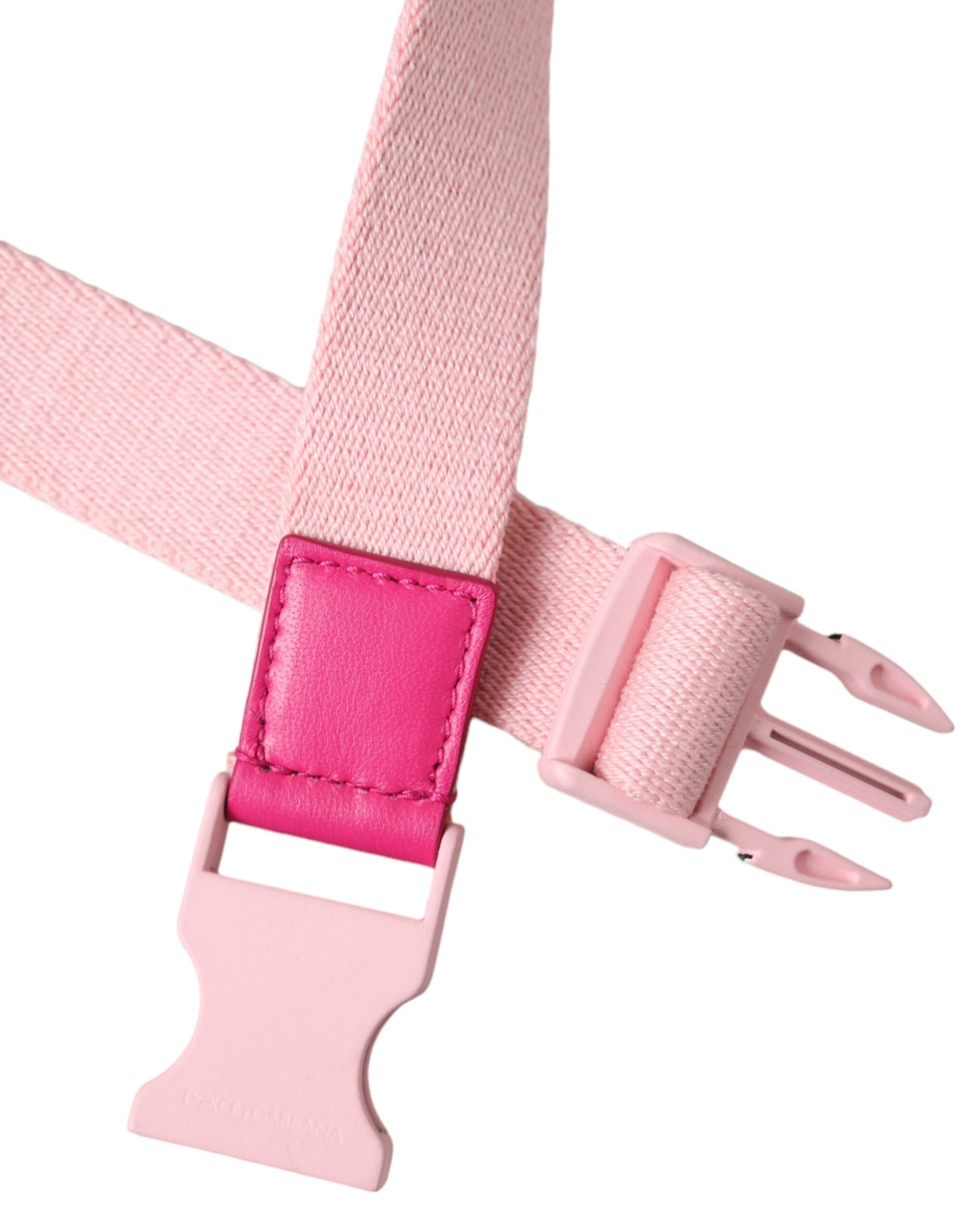 Pink Canvas Stretch Plastic Buckle Women Belt