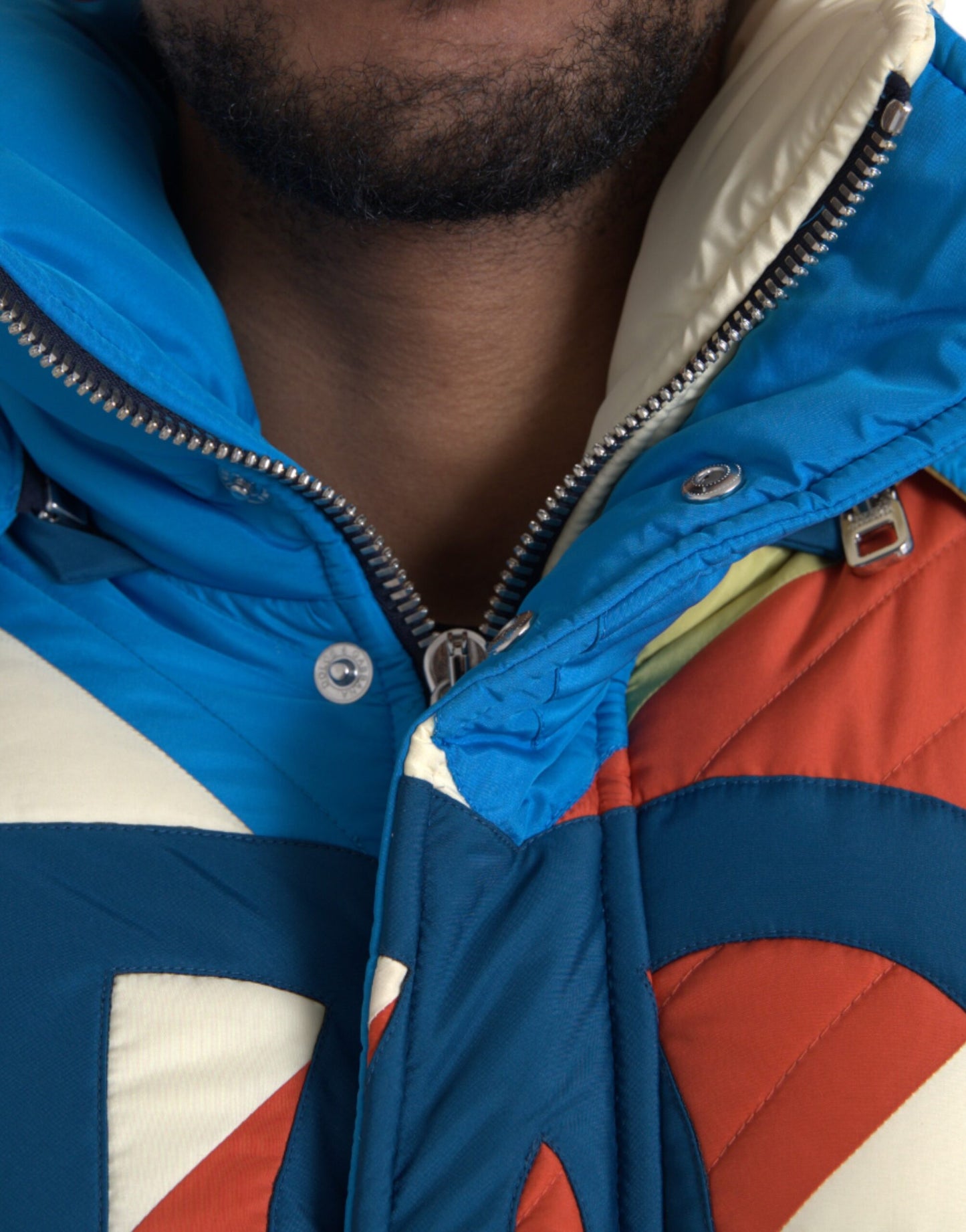 Multicolor Logo Windbreaker Puffer Jacket