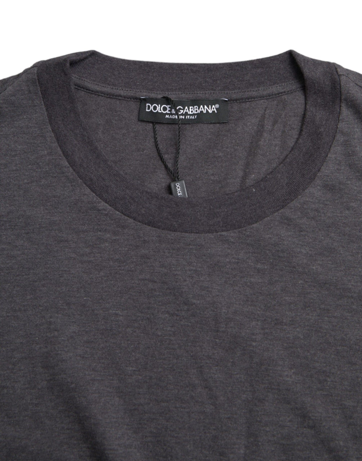 Gray Cotton Round Neck Short Sleeve T-shirt