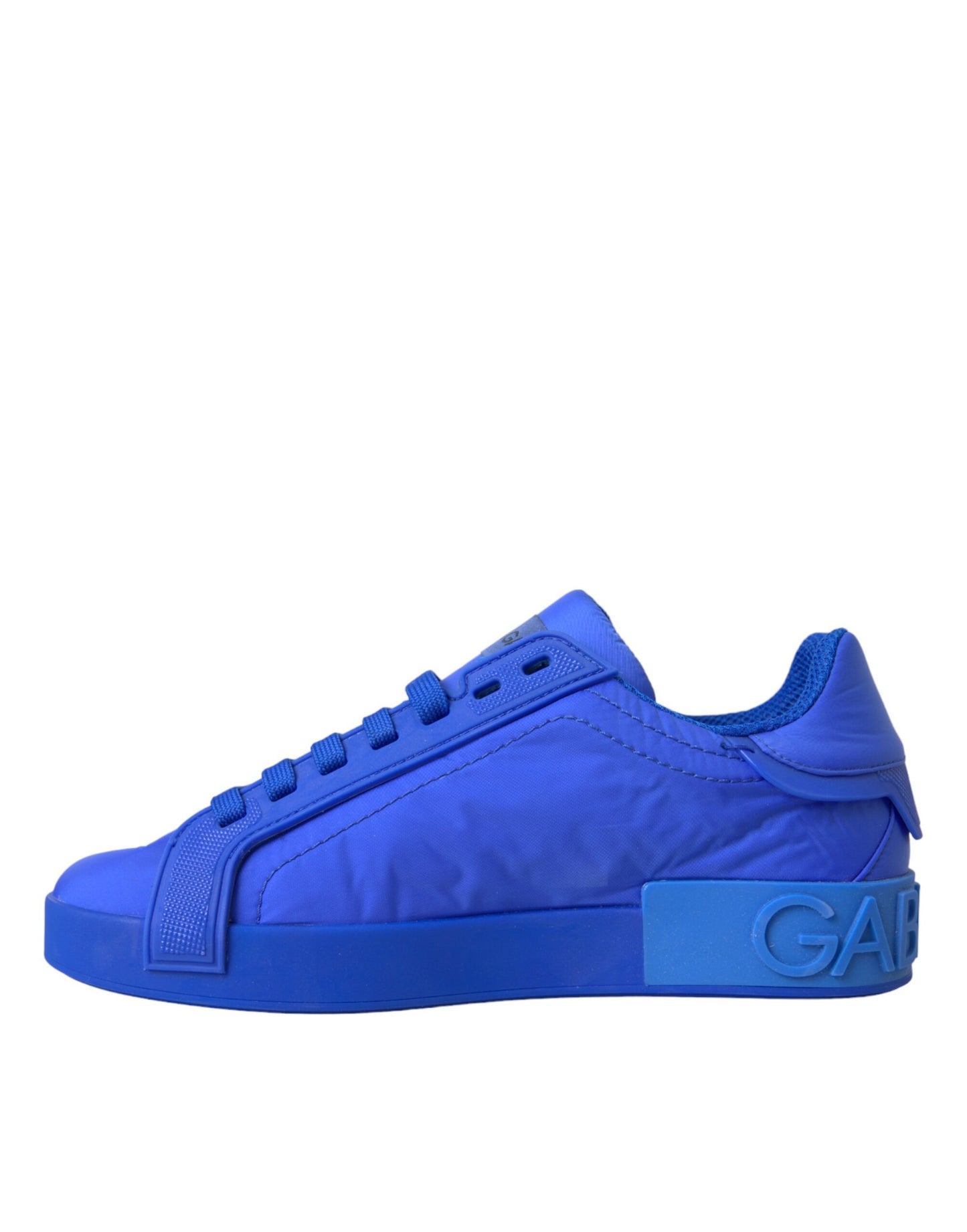 Blue Leather Fabric Low Top Sneakers Shoes