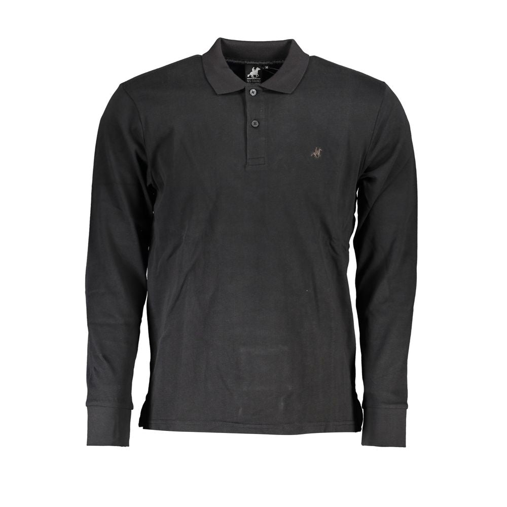 Black Cotton Polo Shirt