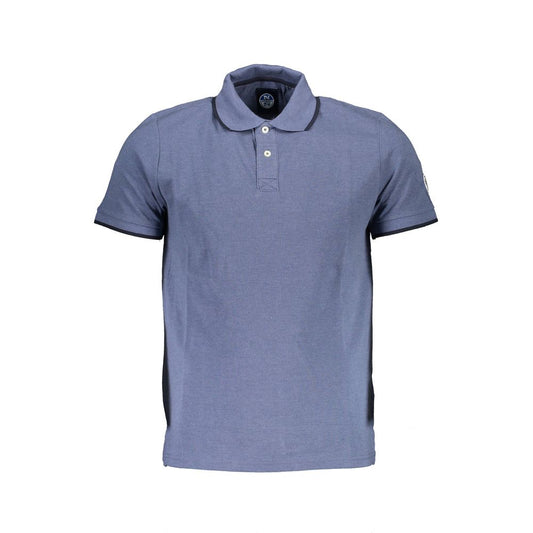 Υπερυψωμένο Casual Blue Polo με λεπτομέρειες σε αντίθεση