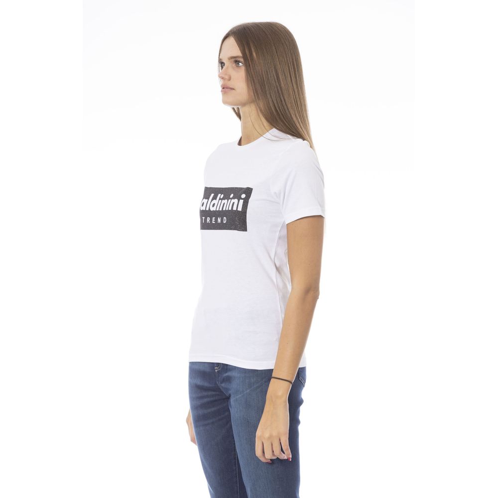 White Cotton Women T-Shirt