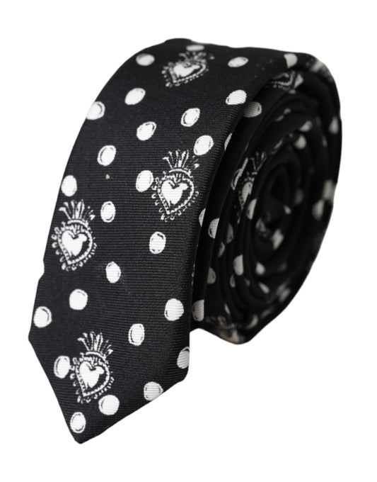 Black Heart Polka Dot Adjustable Tie