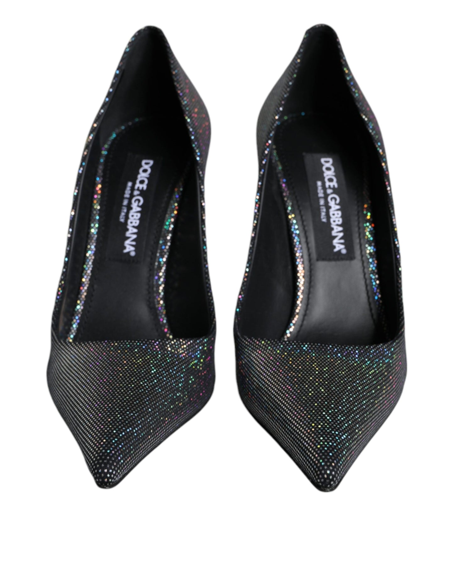 Multicolor Strass Leather Heels Pumps Shoes