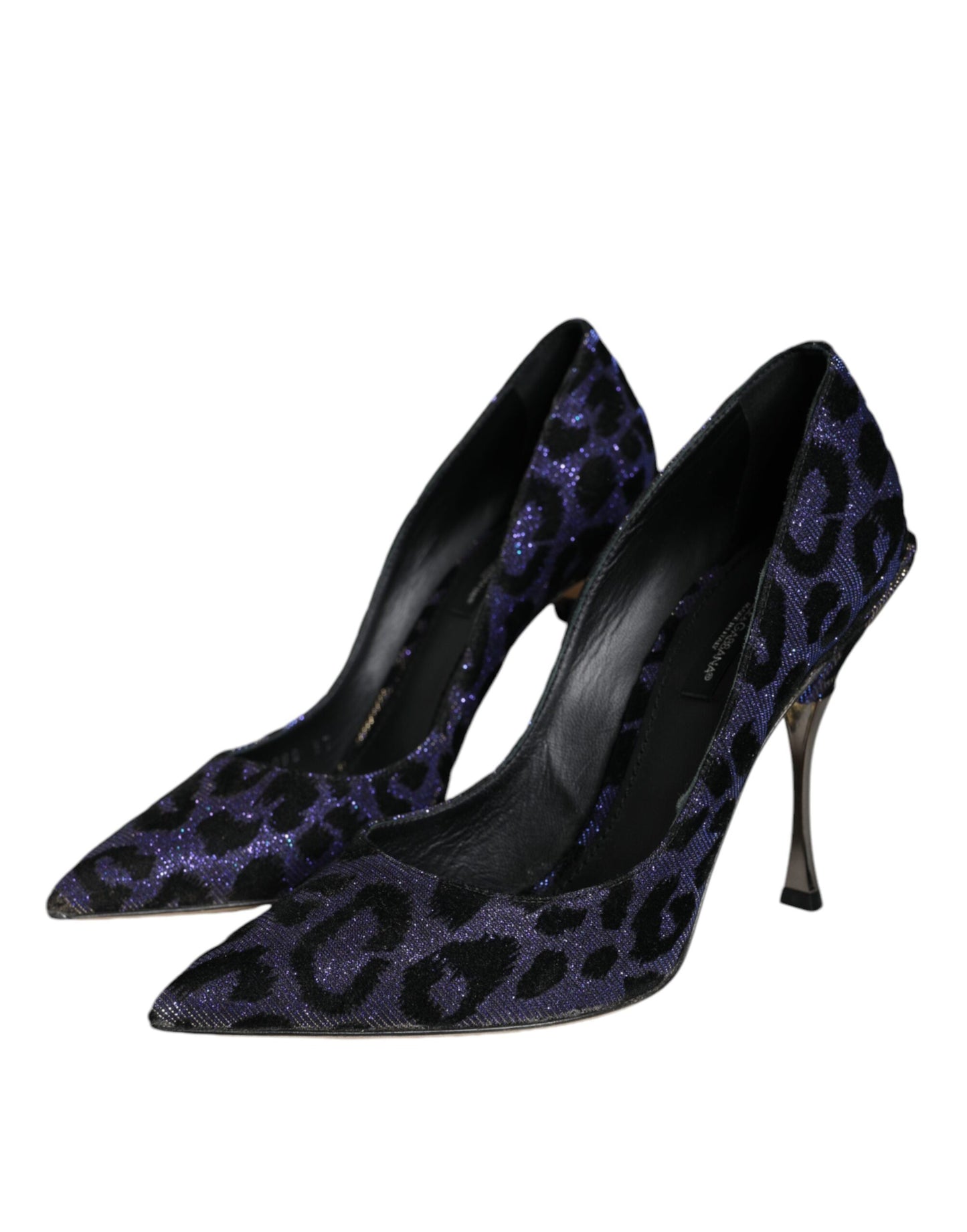 Violet Leopard Lurex High Heels Pumps Shoes